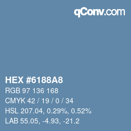Color code: HEX #6188A8 | qconv.com