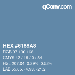 Color code: HEX #6188A8 | qconv.com