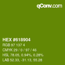 カラーコード: HEX #618904 | qconv.com