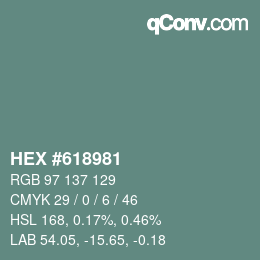 Color code: HEX #618981 | qconv.com