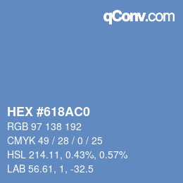 颜色代码: HEX #618AC0 | qconv.com