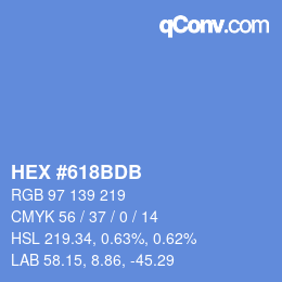 カラーコード: HEX #618BDB | qconv.com
