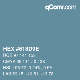 Código de color: HEX #618D9E | qconv.com