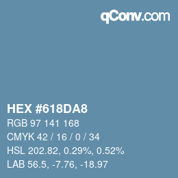 颜色代码: HEX #618DA8 | qconv.com