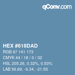 Color code: HEX #618DAD | qconv.com