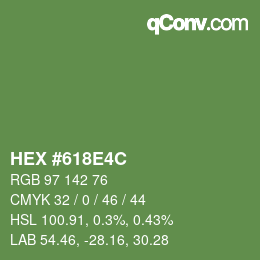 Color code: HEX #618E4C | qconv.com