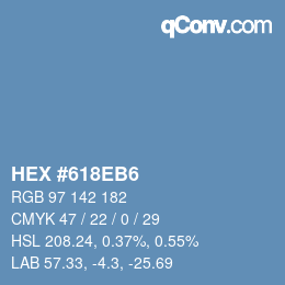 カラーコード: HEX #618EB6 | qconv.com