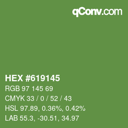 Farbcode: HEX #619145 | qconv.com