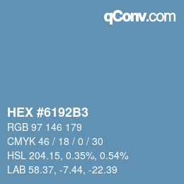 颜色代码: HEX #6192B3 | qconv.com