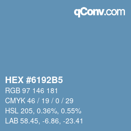カラーコード: HEX #6192B5 | qconv.com