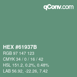 颜色代码: HEX #61937B | qconv.com