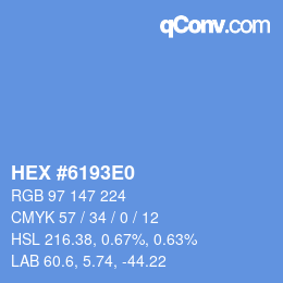 Color code: HEX #6193E0 | qconv.com