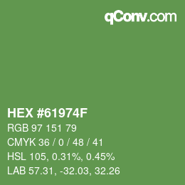 颜色代码: HEX #61974F | qconv.com
