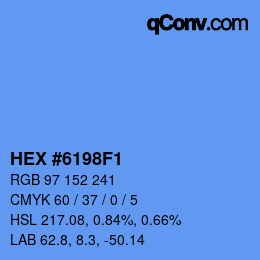 カラーコード: HEX #6198F1 | qconv.com