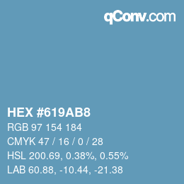 Color code: HEX #619AB8 | qconv.com