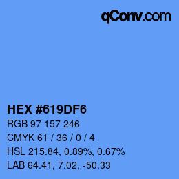 颜色代码: HEX #619DF6 | qconv.com
