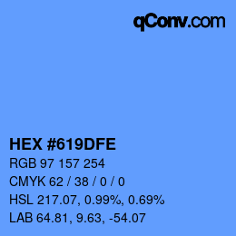 Color code: HEX #619DFE | qconv.com