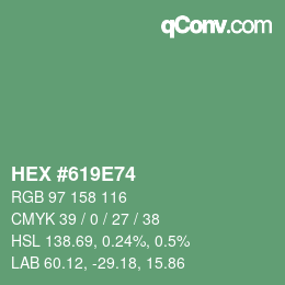 Farbcode: HEX #619E74 | qconv.com