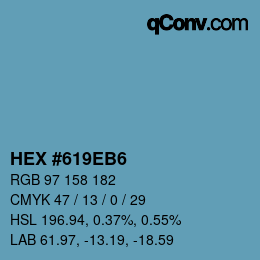 カラーコード: HEX #619EB6 | qconv.com