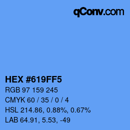 颜色代码: HEX #619FF5 | qconv.com