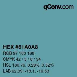 Color code: HEX #61A0A8 | qconv.com