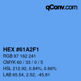 颜色代码: HEX #61A2F1 | qconv.com