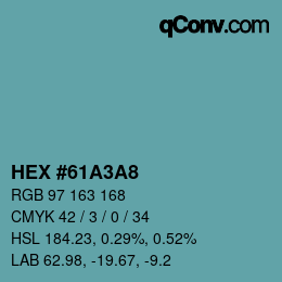 Color code: HEX #61A3A8 | qconv.com