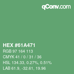 颜色代码: HEX #61A471 | qconv.com