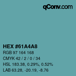 カラーコード: HEX #61A4A8 | qconv.com
