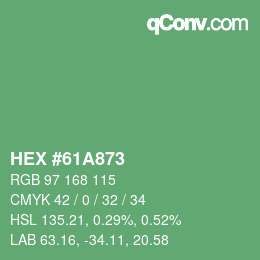 カラーコード: HEX #61A873 | qconv.com