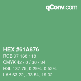 Color code: HEX #61A876 | qconv.com