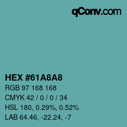 Color code: HEX #61A8A8 | qconv.com
