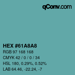 Color code: HEX #61A8A8 | qconv.com