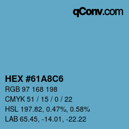カラーコード: HEX #61A8C6 | qconv.com