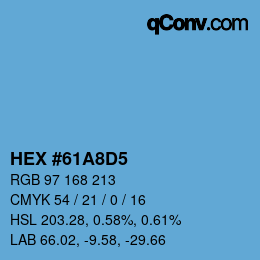 カラーコード: HEX #61A8D5 | qconv.com