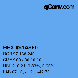 Color code: HEX #61A8F0 | qconv.com