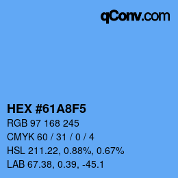 Color code: HEX #61A8F5 | qconv.com
