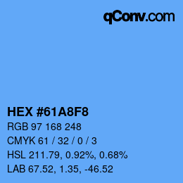 カラーコード: HEX #61A8F8 | qconv.com