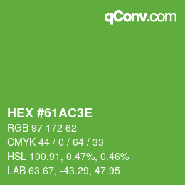 Color code: HEX #61AC3E | qconv.com