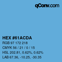 カラーコード: HEX #61ACDA | qconv.com