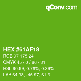 Color code: HEX #61AF18 | qconv.com