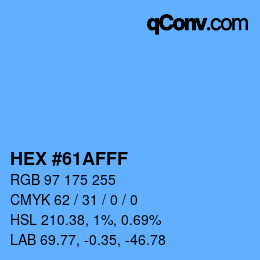 颜色代码: HEX #61AFFF | qconv.com