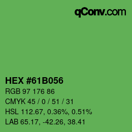 Color code: HEX #61B056 | qconv.com