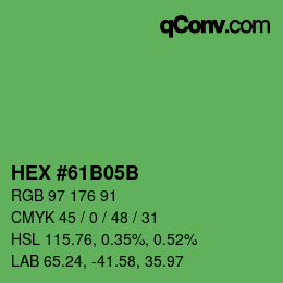 Color code: HEX #61B05B | qconv.com