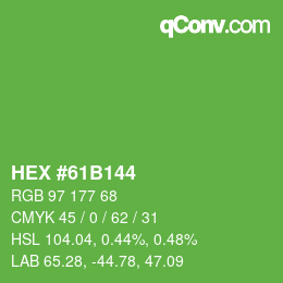 Color code: HEX #61B144 | qconv.com