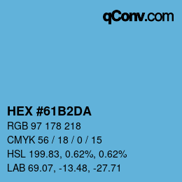 カラーコード: HEX #61B2DA | qconv.com