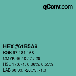 Color code: HEX #61B5A8 | qconv.com