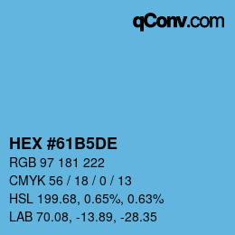 Farbcode: HEX #61B5DE | qconv.com