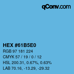 Color code: HEX #61B5E0 | qconv.com