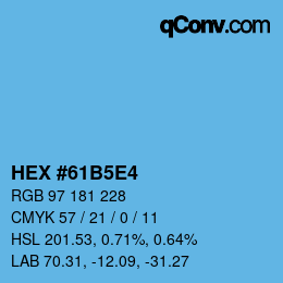 Color code: HEX #61B5E4 | qconv.com